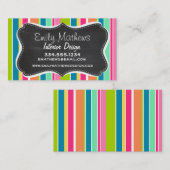 Zalmroze en seafoam Green;  alkbord Visitekaartje (Voorkant / Achterkant)