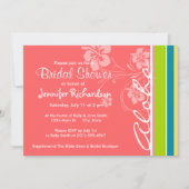 Zalmroze en seafoam Groen gestreept: Aloha Kaart (Voorkant)