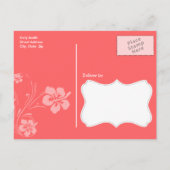 Zalmroze en seafoam Groen gestreept: Aloha Uitnodiging Briefkaart (Achterkant)