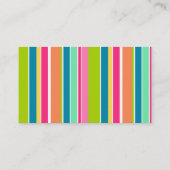 Zalmroze en seafoam Groen gestreept: Aloha Visitekaartje (Achterkant)