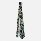 Zalmroze en Turquoise Green Stropdas (Achterkant)