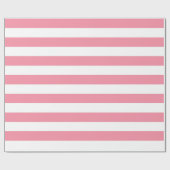 Zalmroze en wit, groot, gestreept omhullpapier cadeaupapier (Vlak)