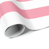 Zalmroze en wit, groot, gestreept omhullpapier cadeaupapier (Rol Hoek)