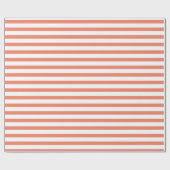 Zalmroze en witte strips Verpakkingspapier Cadeaupapier (Vlak)