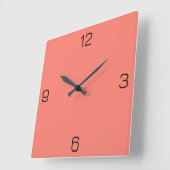 Zalmroze FA8072 Kleur met Jouw naam toevoegen Opti Vierkante Klok (Hoek)