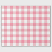 Zalmroze gingham-speldepapier cadeaupapier (Vlak)