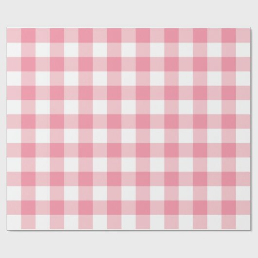 Zalmroze gingham-speldepapier cadeaupapier (Vlak)