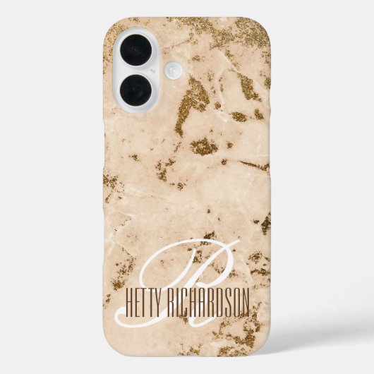 Zalmroze Glitter Marmeren Effect Premium Design Case-Mate iPhone Case (Achterkant)