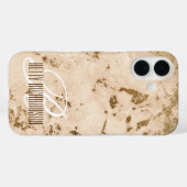 Zalmroze Glitter Marmeren Effect Premium Design Case-Mate iPhone Case (Achterkant (horizontaal))