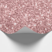 Zalmroze Glitter Textiedruk Cadeaupapier (Hoek)