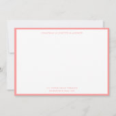 Zalmroze klassieke border-platte briefkaart (Voorkant)