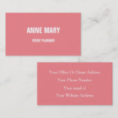 Zalmroze kleurrijke bruiloft Planner Girly Visitekaartje (Voorkant / Achterkant)