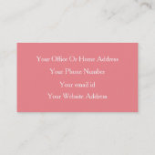 Zalmroze kleurrijke bruiloft Planner Girly Visitekaartje (Achterkant)