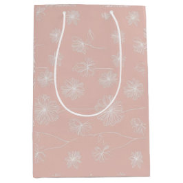 Zalmroze met een delicate witte bloemengeur vintag medium cadeauzakje