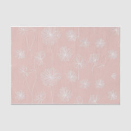 Zalmroze met een delicate witte Bloemrijke vintage Tissuepapier