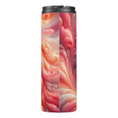 Zalmroze Moderne Abstracte Draaikolk Thermosbeker (Achterkant)