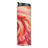 Zalmroze Moderne Abstracte Draaikolk Thermosbeker (Geroteerd rechts)