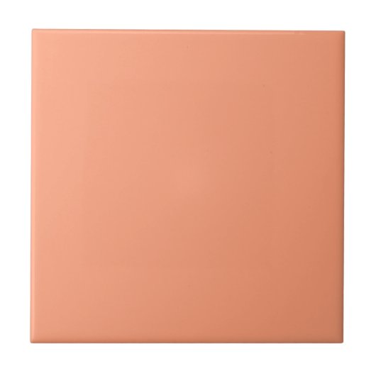 Zalmroze Oranje effen Kleur Plain Tegeltje (Voorkant)