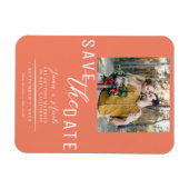 Zalmroze Save the Date Foto Bruiloft Magneet (Horizontaal)