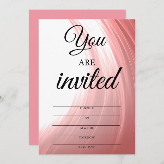 Zalmroze Uitnodigingen aan Soiree (Voorkant / Achterkant)