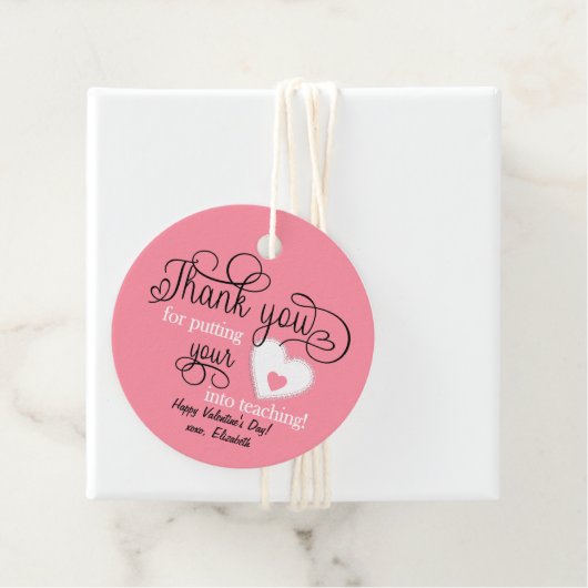 Zalmroze Valentijnsdag van leraar Bedankjes Labels (In situ)