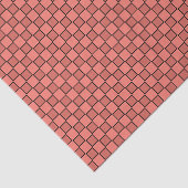 Zalmroze zwart schaakbordpatroon tissuepapier (Detail)