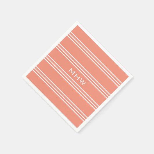 Zalmstapes aangepast monogram papier servetten (Hoek)