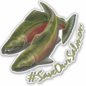 ZalmStickers op maat besparen onze zalmDecalen Sticker (Voorkant)