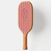 Zalmstrepen Monogram Oprichtingsjaar Preppy Pickle Pickleball Paddle (Links)