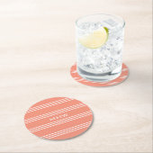 Zalmstripes aangepast monogram papier onderzetter (Insitu)