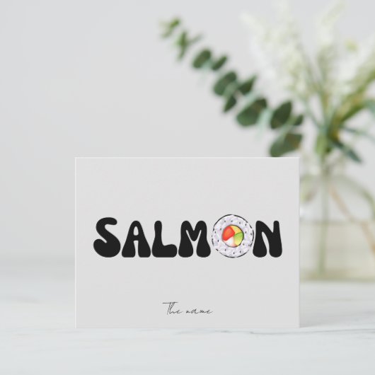 Zalmsushi Briefkaart (Staand voorkant)