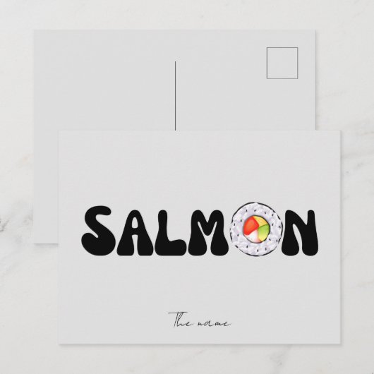 Zalmsushi Briefkaart (Voorkant / Achterkant)