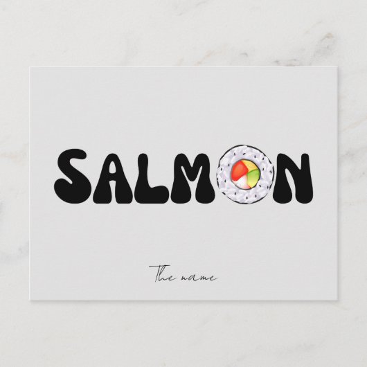 Zalmsushi Briefkaart (Voorkant)