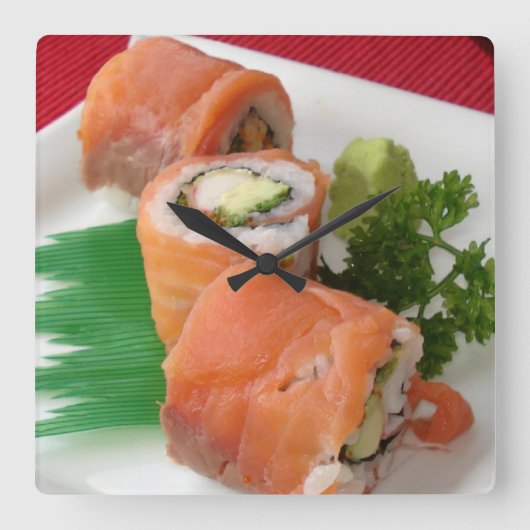 zalmsushi - rollen - foto vierkante klok (Voorkant)