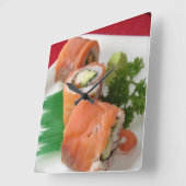 zalmsushi - rollen - foto vierkante klok (Hoek)