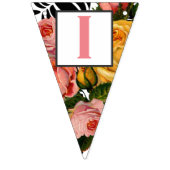 Zalmtekst Heirloom Roos Floral Patten Baby Meisje Vlaggetjes (Eerste vlag)