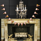 Zalmtekst Heirloom Roos Floral Patten Baby Meisje Vlaggetjes