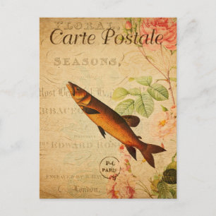 zalmtype visbloemen Franse Briefkaart
