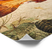  zalmvis Franse bloemenillustratie Poster (Hoek)