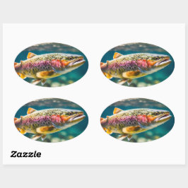 Zalmvis Ovale Sticker