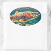 Zalmvis Ovale Sticker (Tas)