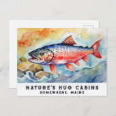 *~* Zalmvis Rocks AP49 Artsy Schilderij Maine Feestdagenkaart (Voorkant / Achterkant)