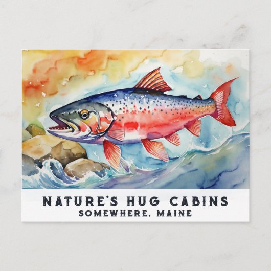 *~* Zalmvis Rocks AP49 Artsy Schilderij Maine Feestdagenkaart (Voorkant)