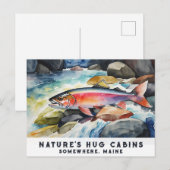 *~* Zalmvis Rocks AP49 Kunst Schilderen Maine Feestdagenkaart (Voorkant / Achterkant)