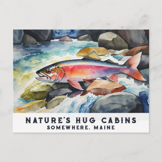 *~* Zalmvis Rocks AP49 Kunst Schilderen Maine Feestdagenkaart (Voorkant)