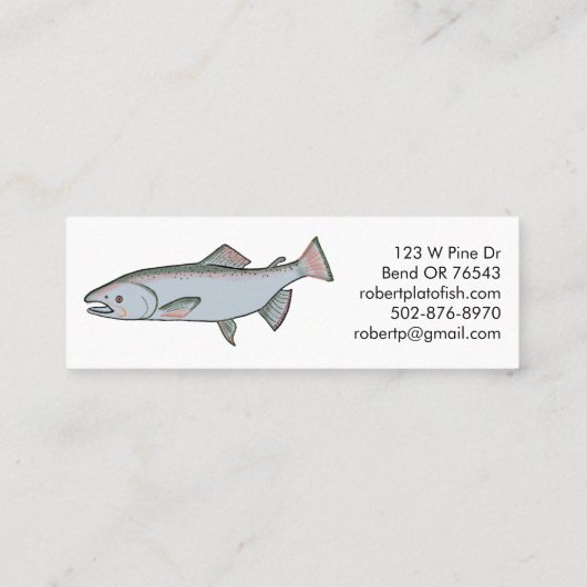 Zalmvis Vist minimale unieke Natuur Mini Visitekaartje (Achterkant)