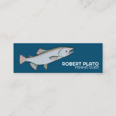 Zalmvis Vist minimalistische unieke Natuur Blauw Mini Visitekaartje (Voorkant)