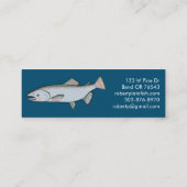Zalmvis Vist minimalistische unieke Natuur Blauw Mini Visitekaartje (Achterkant)