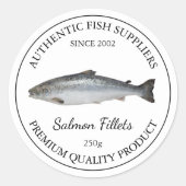 Zalmvisfilet Verpakkingsetiket Ronde Sticker (Voorkant)