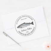 Zalmvisfilet Verpakkingsetiket Ronde Sticker (Envelop)